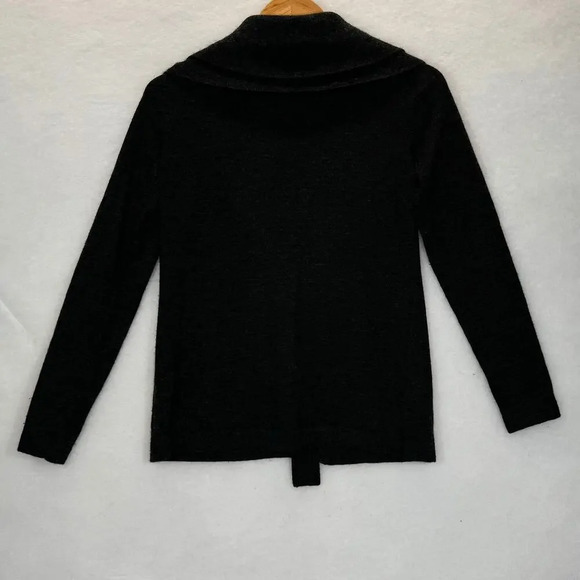 Susan Bristol 100% Italian Merino Wool Gray Cardigan Sz Small Minimalist Preppy - Picture 2 of 5